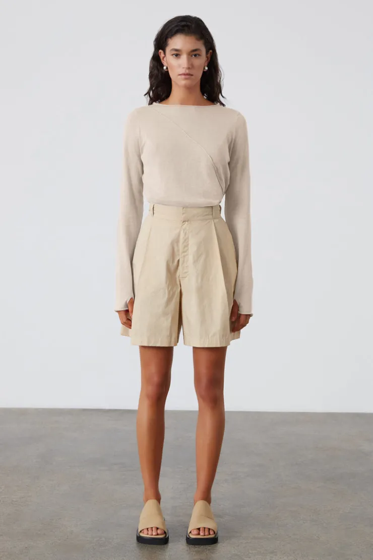 Panelled Knit Top - Stone^Zulu & Zephyr Discount