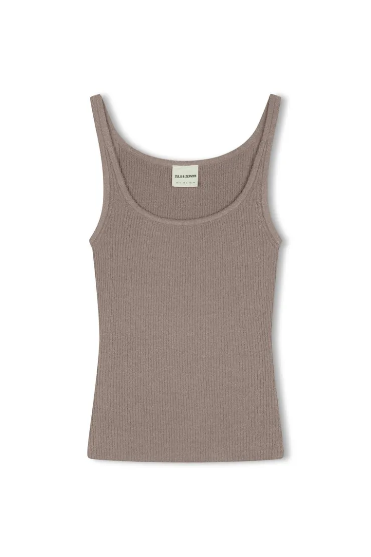 Pewter Rib Knit Tank^Zulu & Zephyr Sale