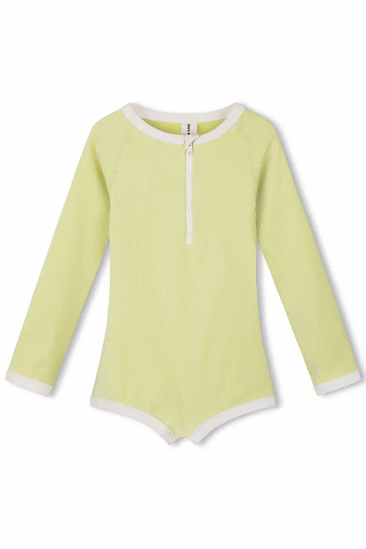 PRE-ORDER Mini Stripe Rib Rashie Onesie - Citrus^Zulu & Zephyr New