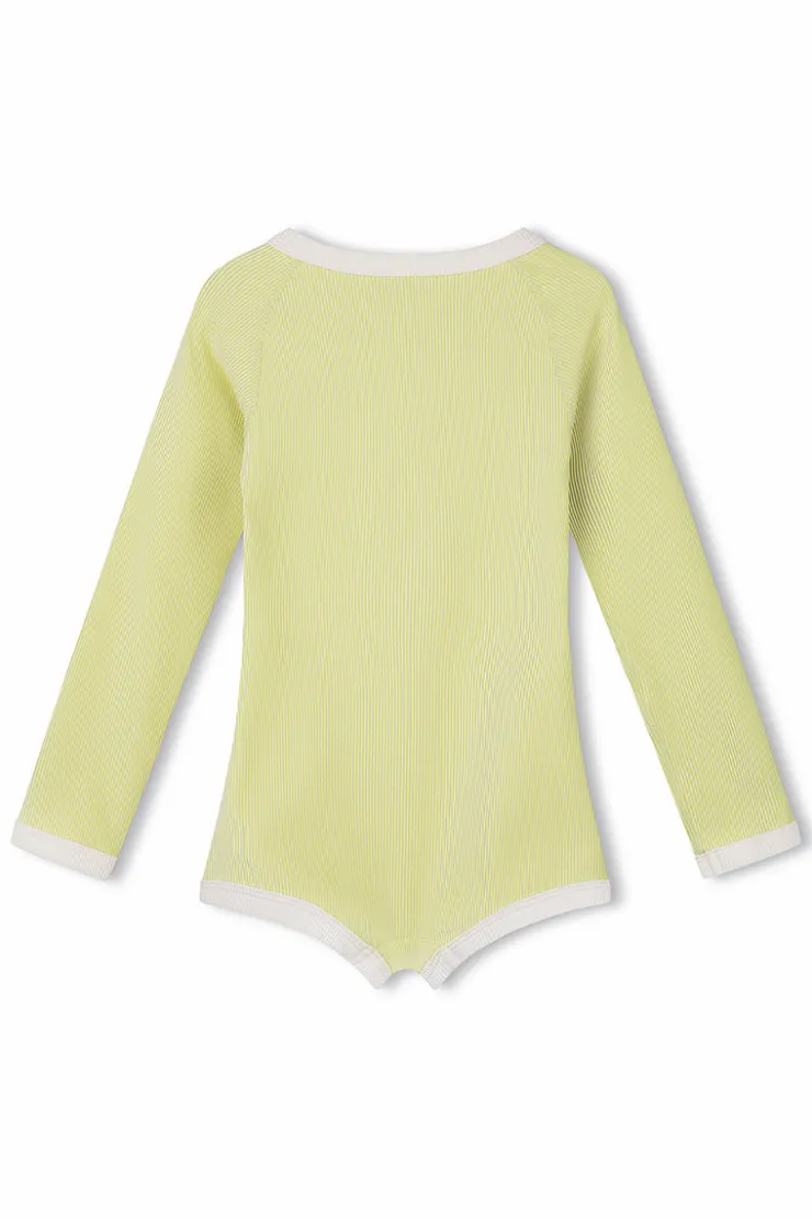 PRE-ORDER Mini Stripe Rib Rashie Onesie - Citrus^Zulu & Zephyr New