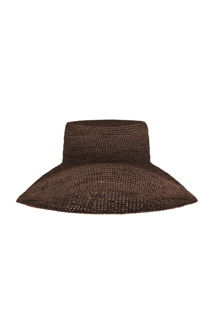 Raffia Wide Brim Hat - Walnut^Zulu & Zephyr Clearance