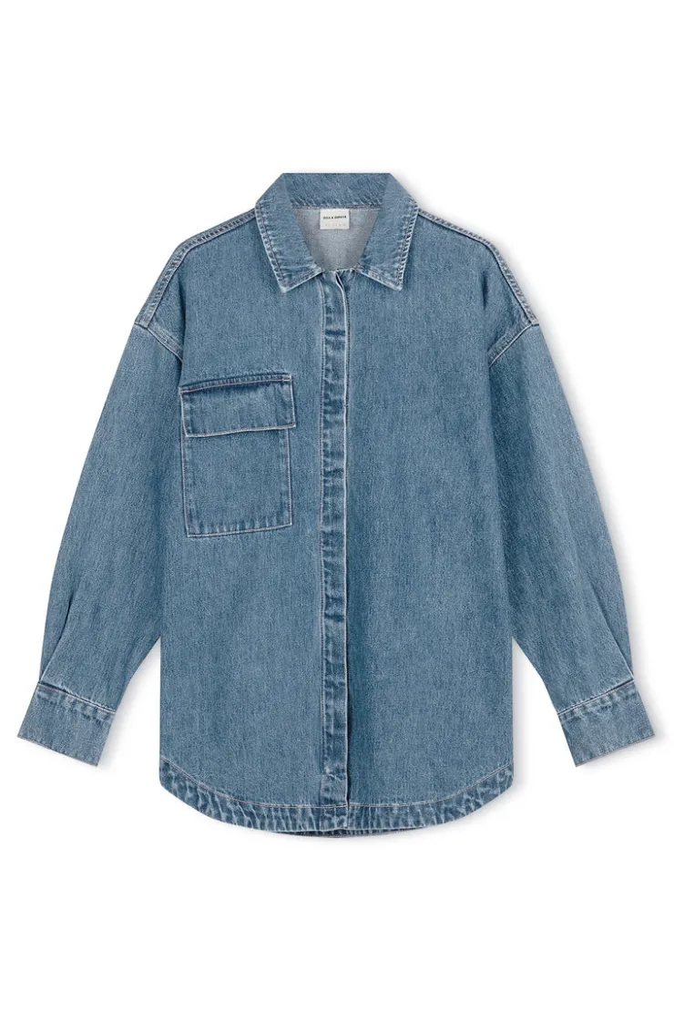 Recycled Cotton Jacket - Mid Blue^Zulu & Zephyr Outlet