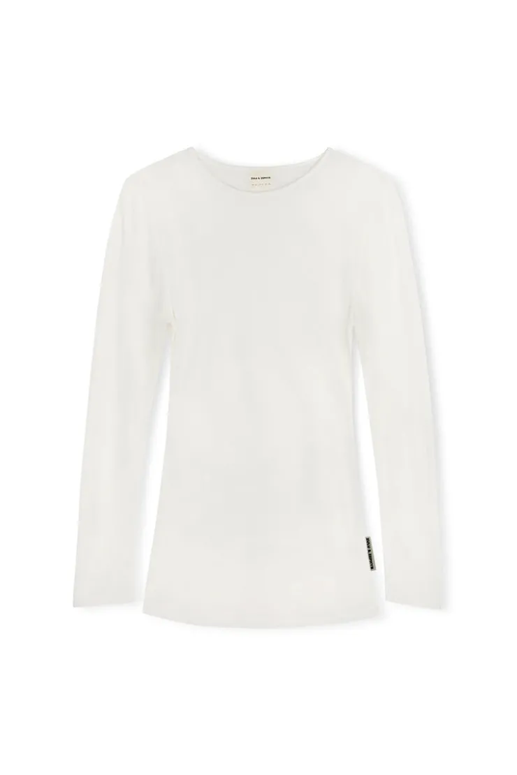 Rib Hemp Jersey Long Sleeve Top - White^Zulu & Zephyr Online