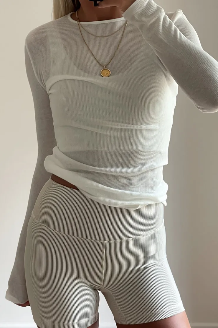 Rib Hemp Jersey Long Sleeve Top - White^Zulu & Zephyr Online