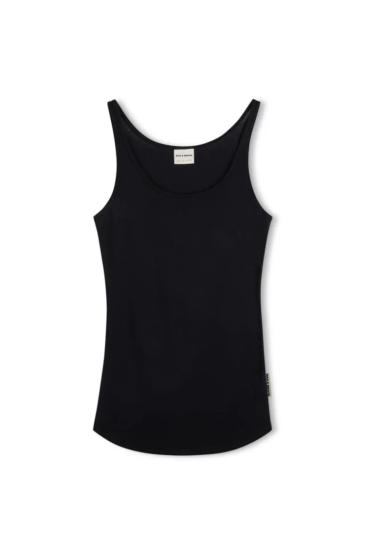 Rib Hemp Jersey Tank - Black^Zulu & Zephyr Outlet