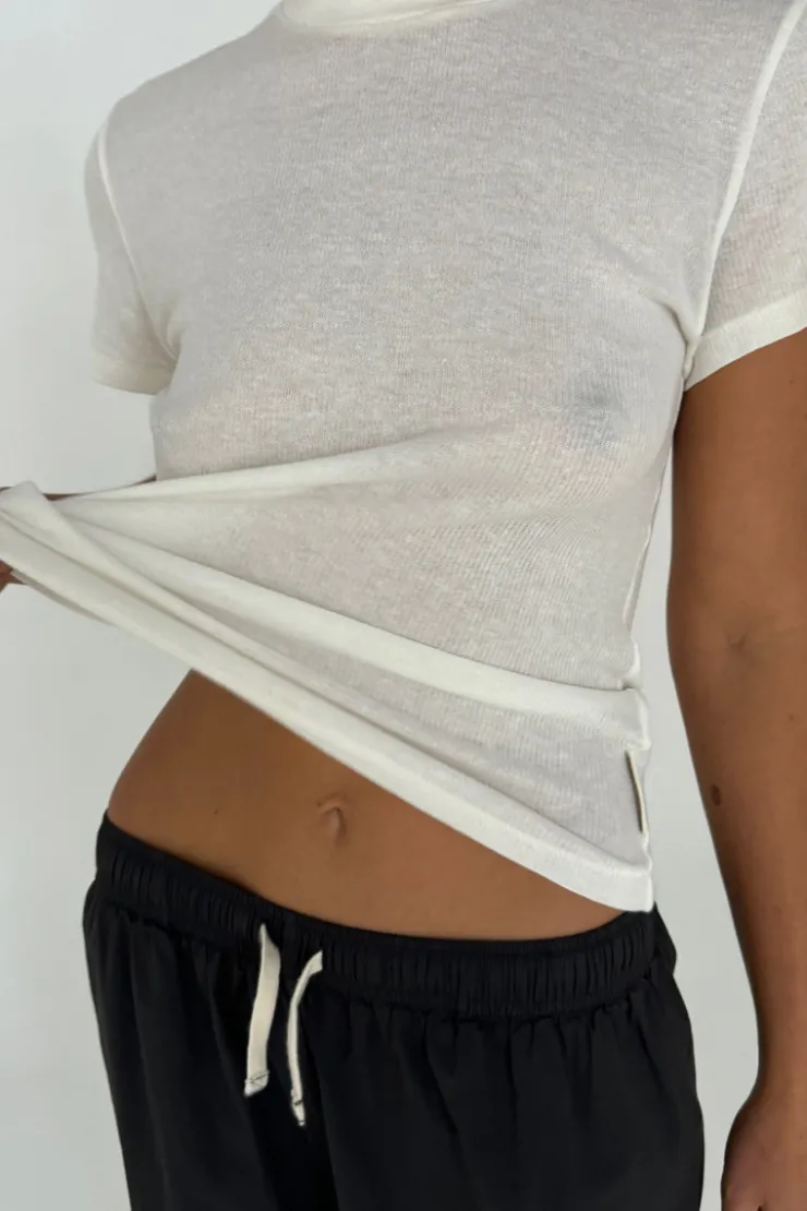 Rib Hemp Jersey T-Shirt - White^Zulu & Zephyr Hot