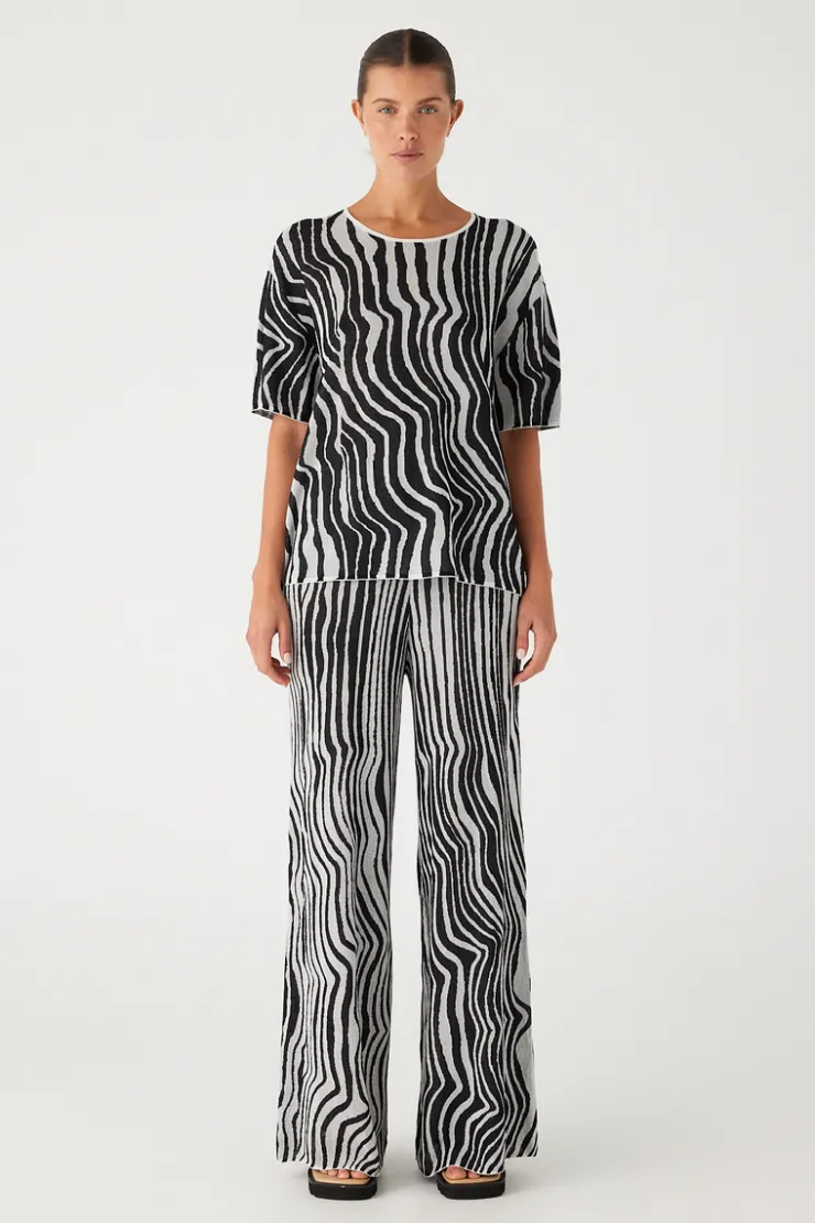 Ripple Stripe Cotton Blend Knit Top^Zulu & Zephyr Cheap