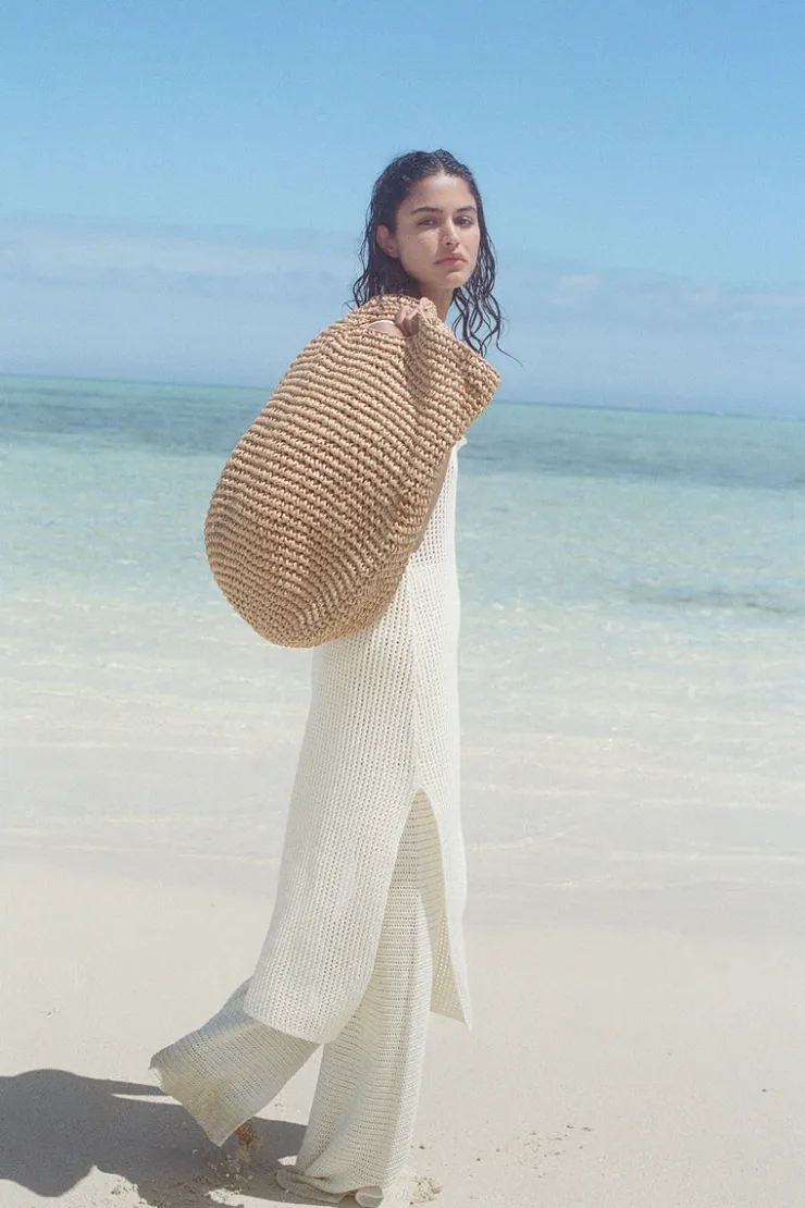 Round Straw Bag - Natural^Zulu & Zephyr Hot