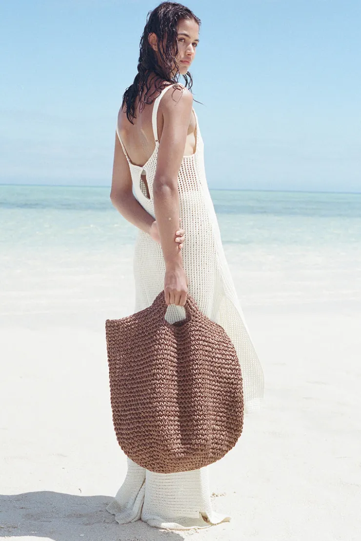 Round Straw Bag - Walnut^Zulu & Zephyr Flash Sale