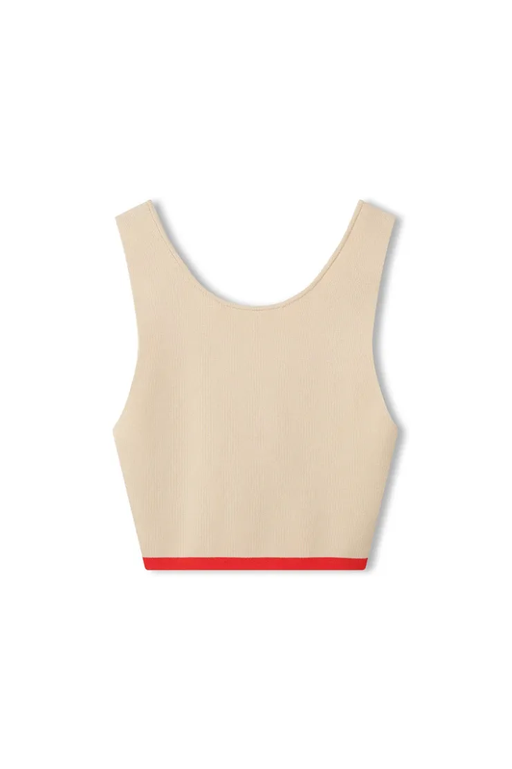 Sand Contrast Organic Cotton Blend Knit Top^Zulu & Zephyr Cheap