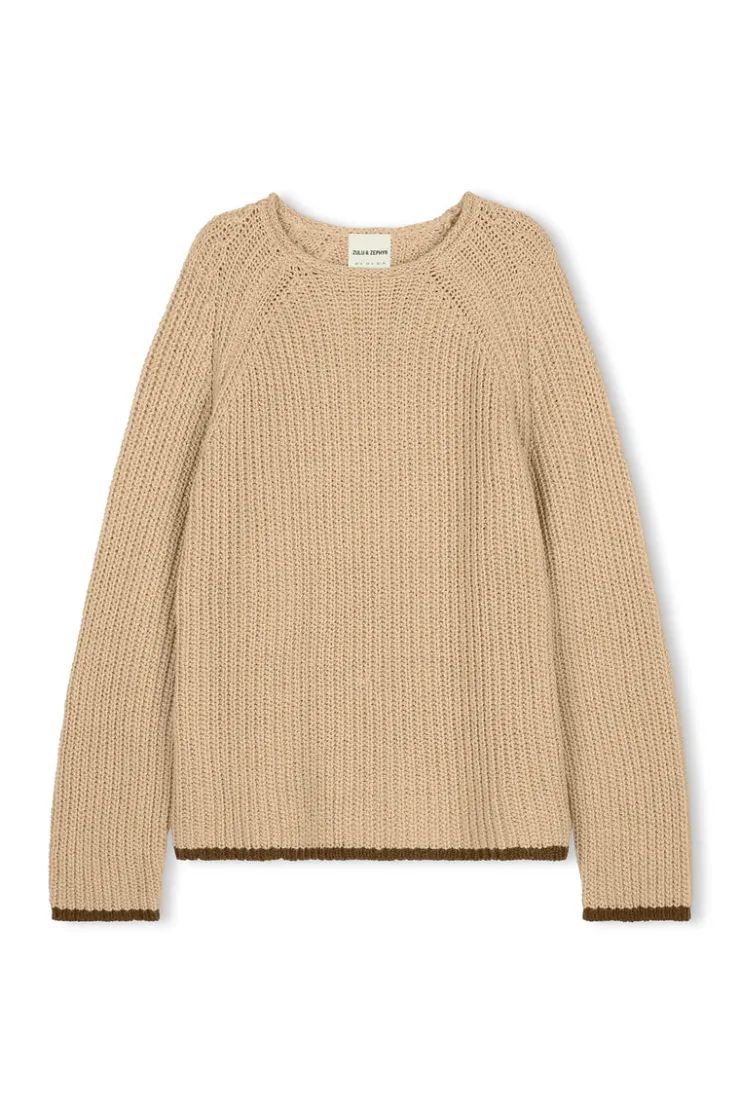 Sand Contrast Rib Knit Jumper^Zulu & Zephyr Flash Sale