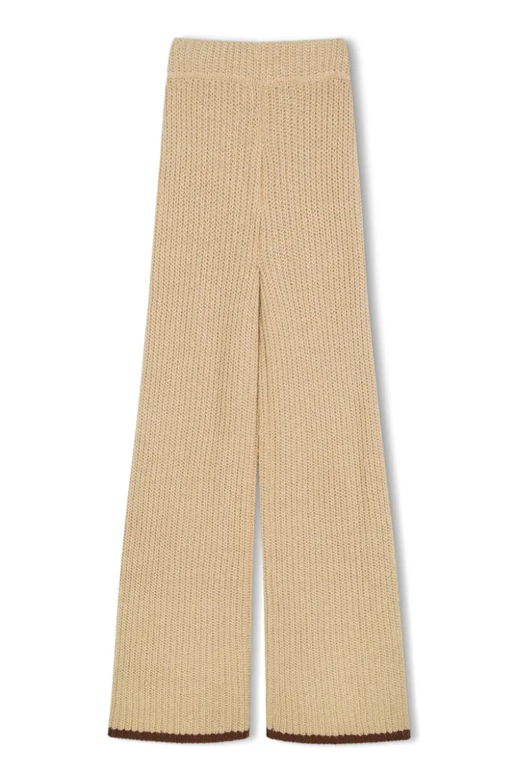 Sand Contrast Rib Knit Pant^Zulu & Zephyr Cheap
