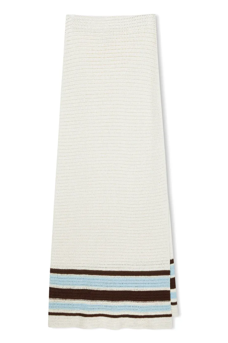 Sea Stripe Cotton Crochet Skirt^Zulu & Zephyr Clearance