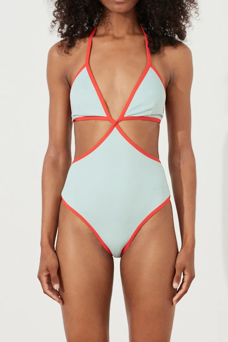 Seaglass Rib Contrast One Piece^Zulu & Zephyr Clearance