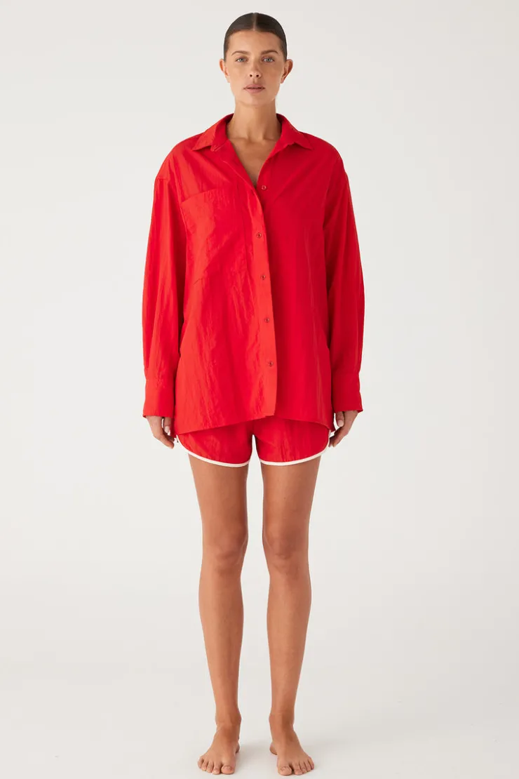 Signature Eco Nylon Surf Shirt - Chilli Red^Zulu & Zephyr Outlet