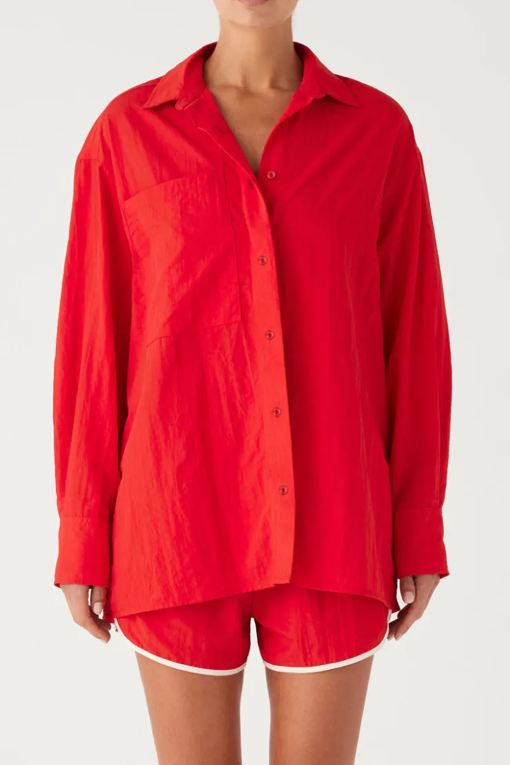 Signature Eco Nylon Surf Shirt - Chilli Red^Zulu & Zephyr Outlet