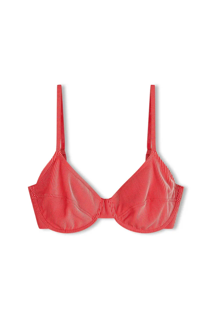 Signature Stripe Balconette Bra Cup Top - Chilli Red^Zulu & Zephyr Cheap
