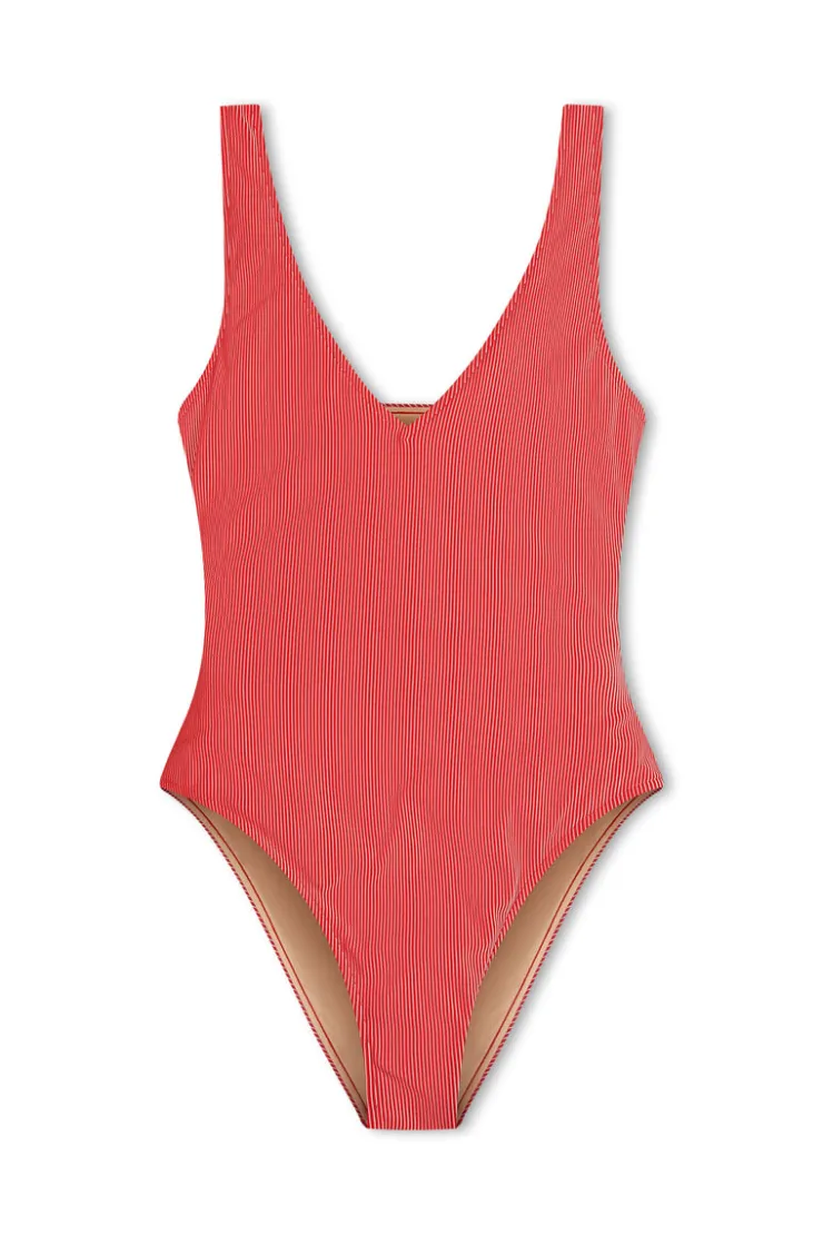 Signature Stripe Bikini One Piece - Chilli Red^Zulu & Zephyr Cheap