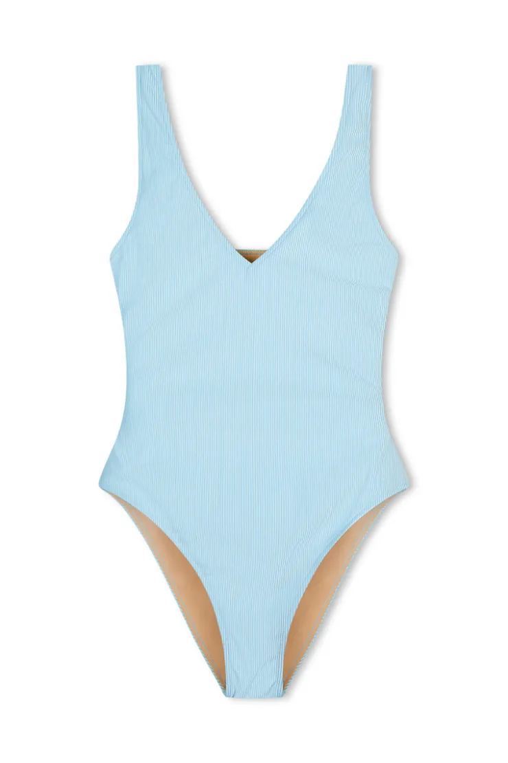 Signature Stripe Bikini One Piece - Shallow Blue^Zulu & Zephyr Shop