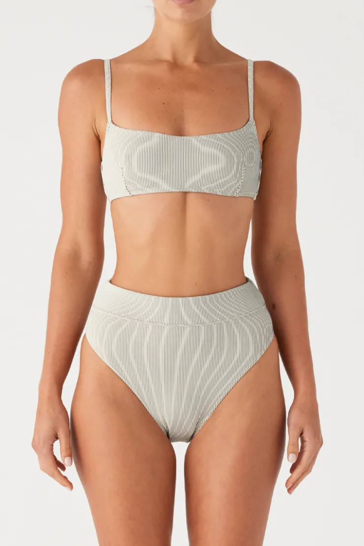 Signature Stripe High Waisted Brief - Coconut^Zulu & Zephyr Flash Sale