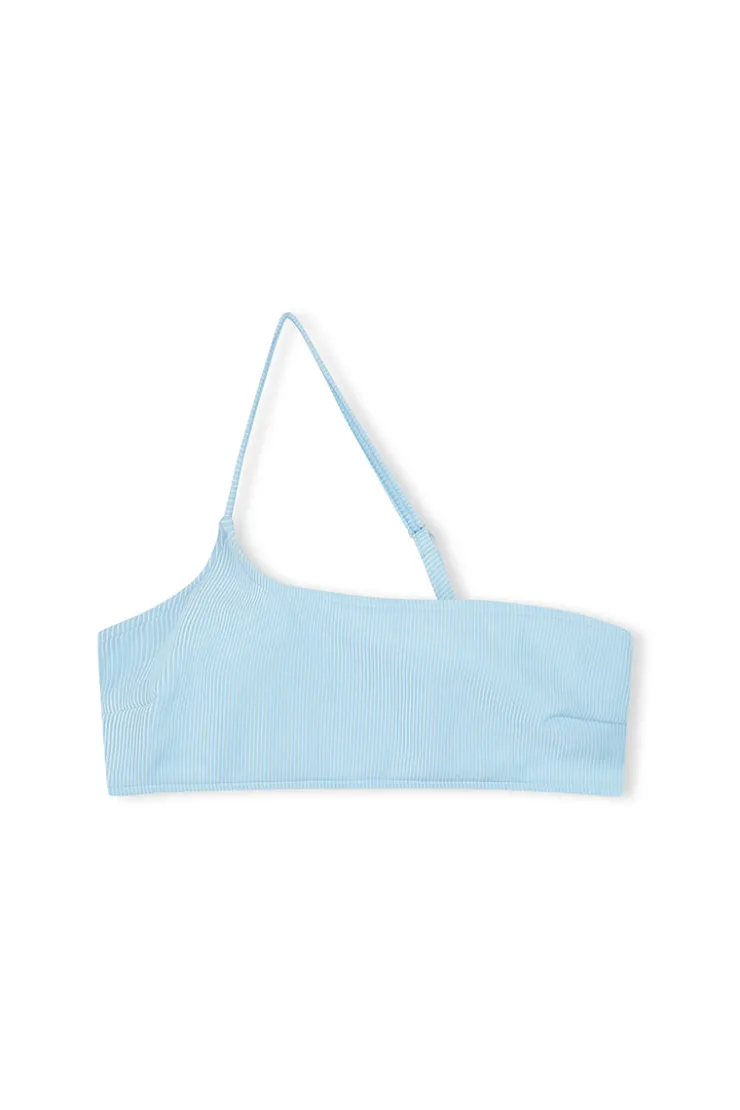 Signature Stripe One Shoulder Bralette - Shallow Blue^Zulu & Zephyr Discount