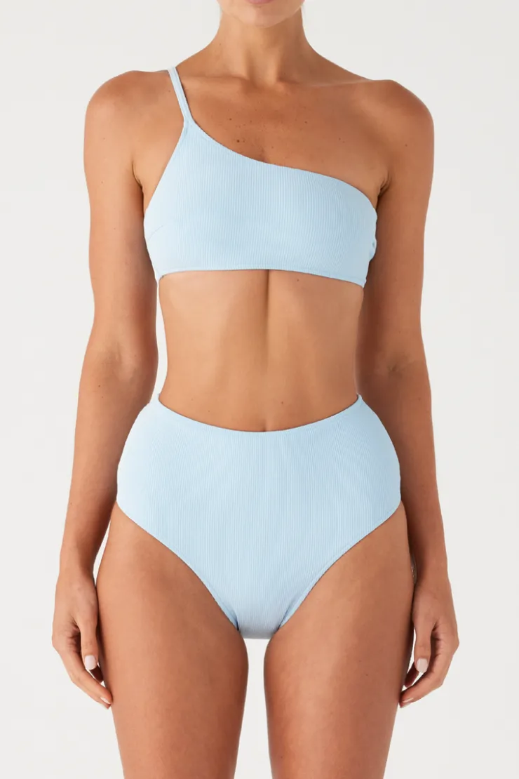 Signature Stripe One Shoulder Bralette - Shallow Blue^Zulu & Zephyr Discount