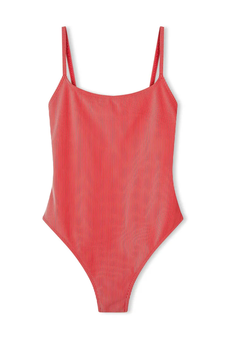Signature Stripe Simple One Piece - Chilli Red^Zulu & Zephyr Best Sale