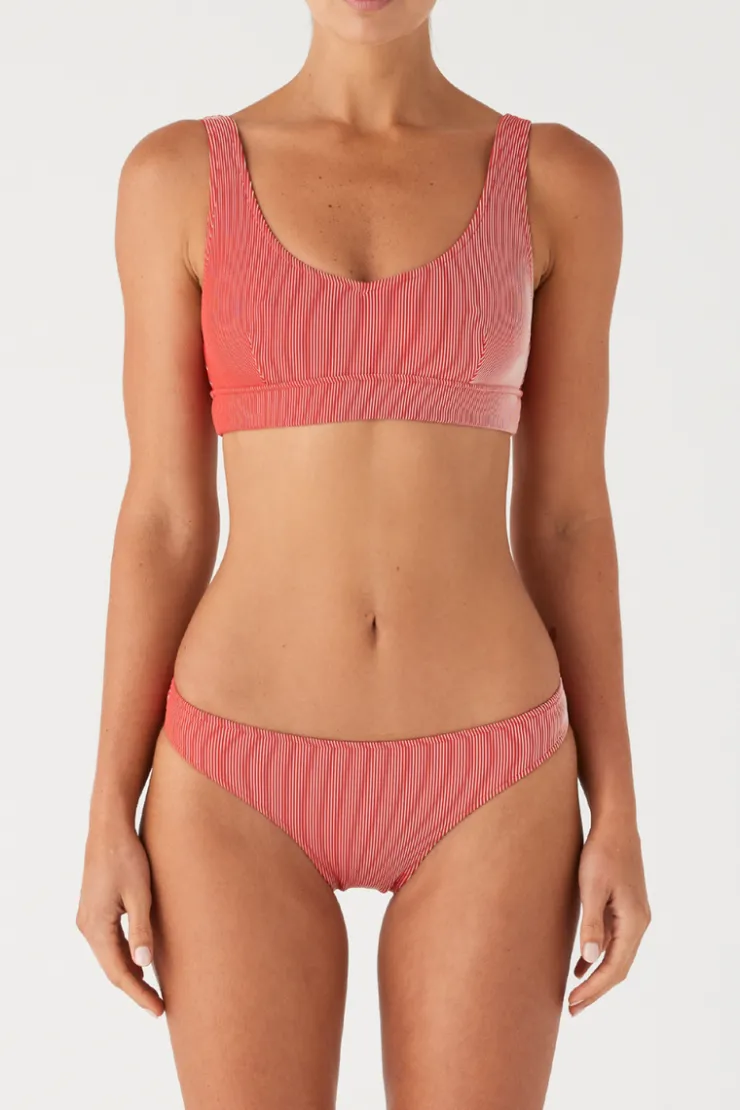 Signature Stripe Waistband Bralette Top - Chilli Red^Zulu & Zephyr Best