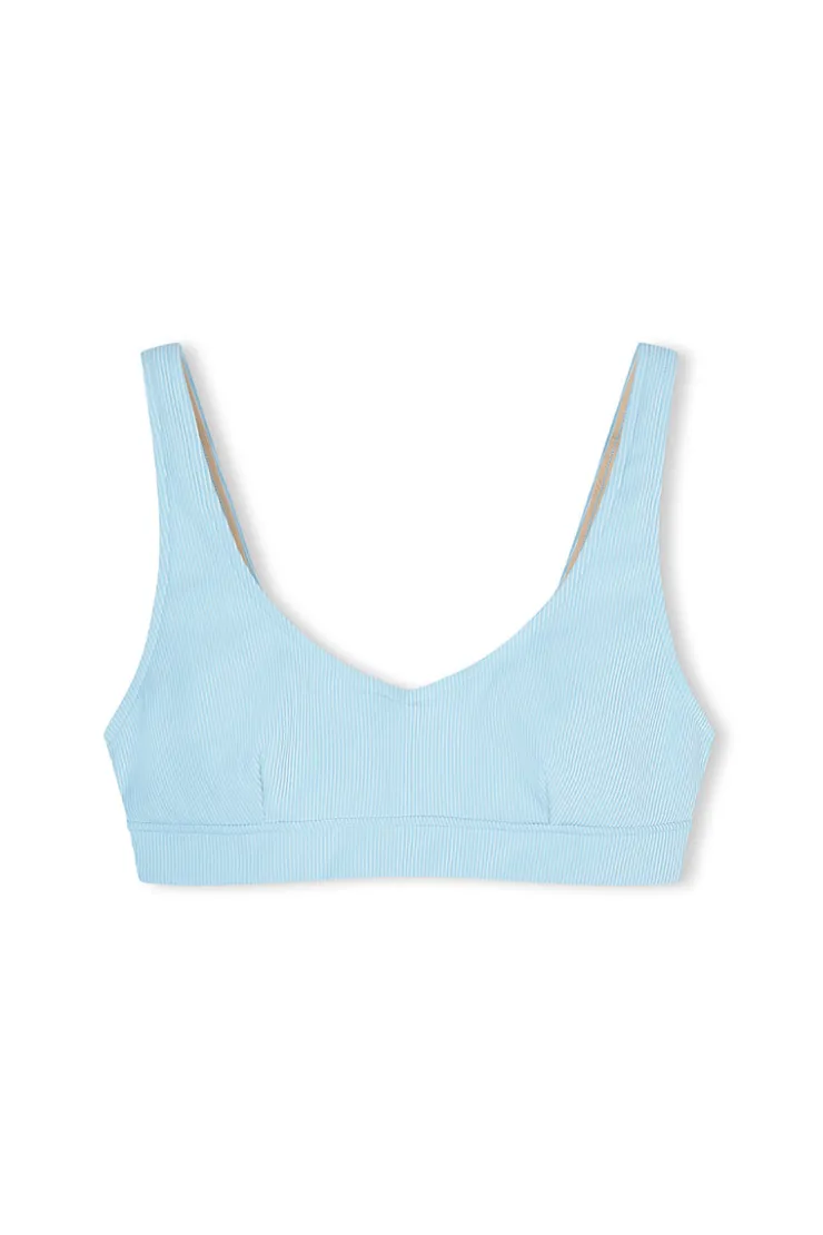 Signature Stripe Waistband Bralette Top - Shallow Blue^Zulu & Zephyr Store
