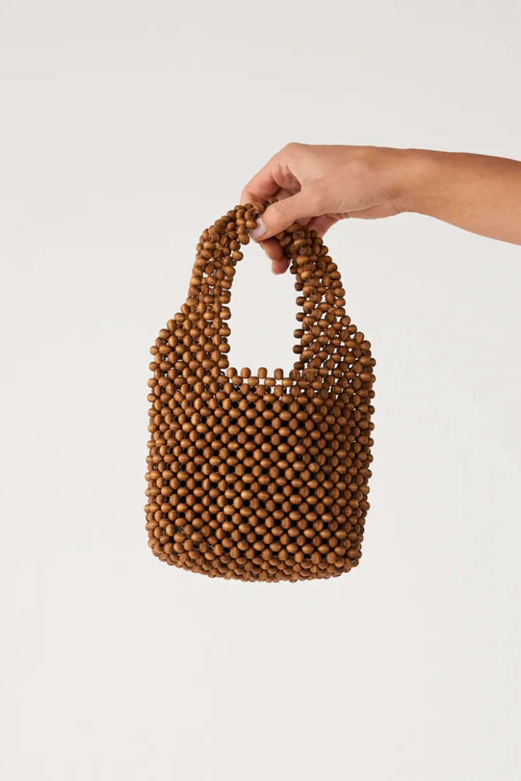 Small Beaded Bucket Bag - Walnut^Zulu & Zephyr Fashion