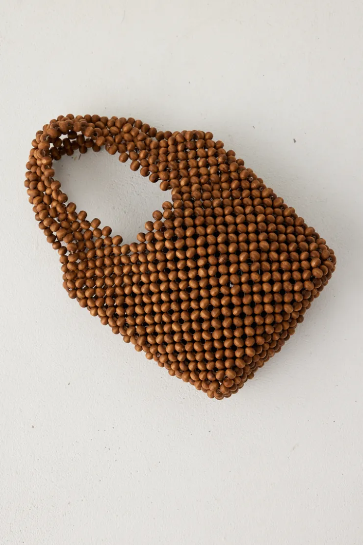 Small Beaded Bucket Bag - Walnut^Zulu & Zephyr Fashion