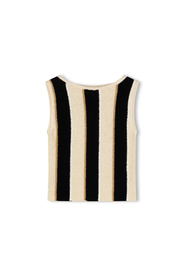 Stone Stripe Organic Cotton Blend Knit Crop Top^Zulu & Zephyr Sale