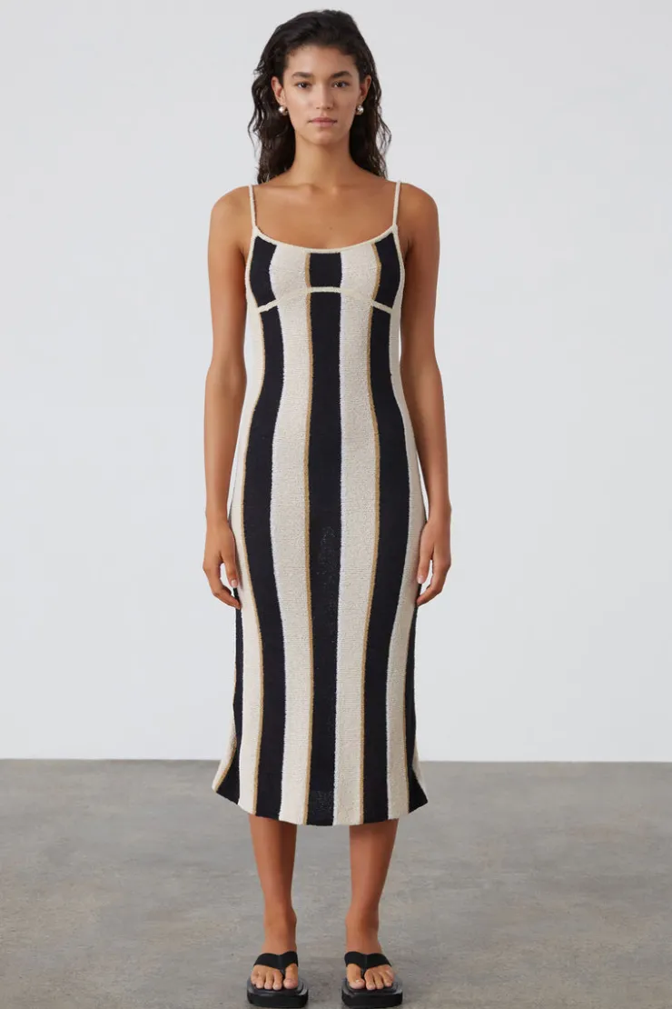 Stone Stripe Organic Cotton Blend Knit Dress^Zulu & Zephyr Fashion