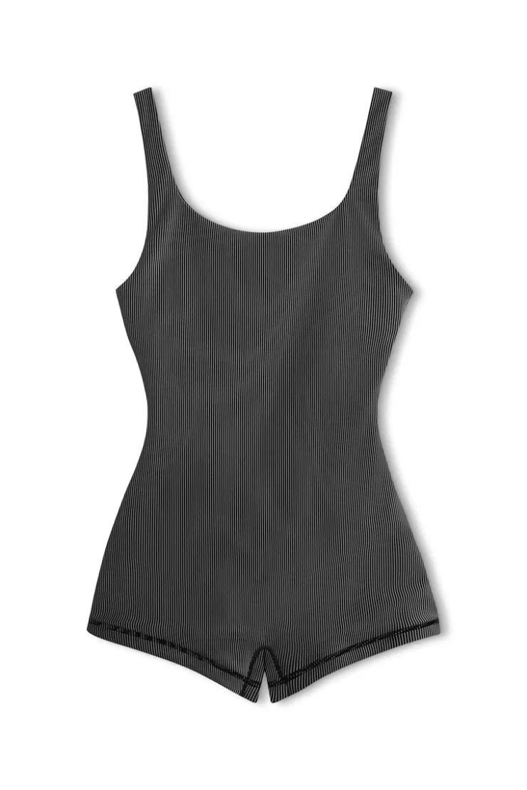 Stripe Rib Bodysuit - Black^Zulu & Zephyr Clearance