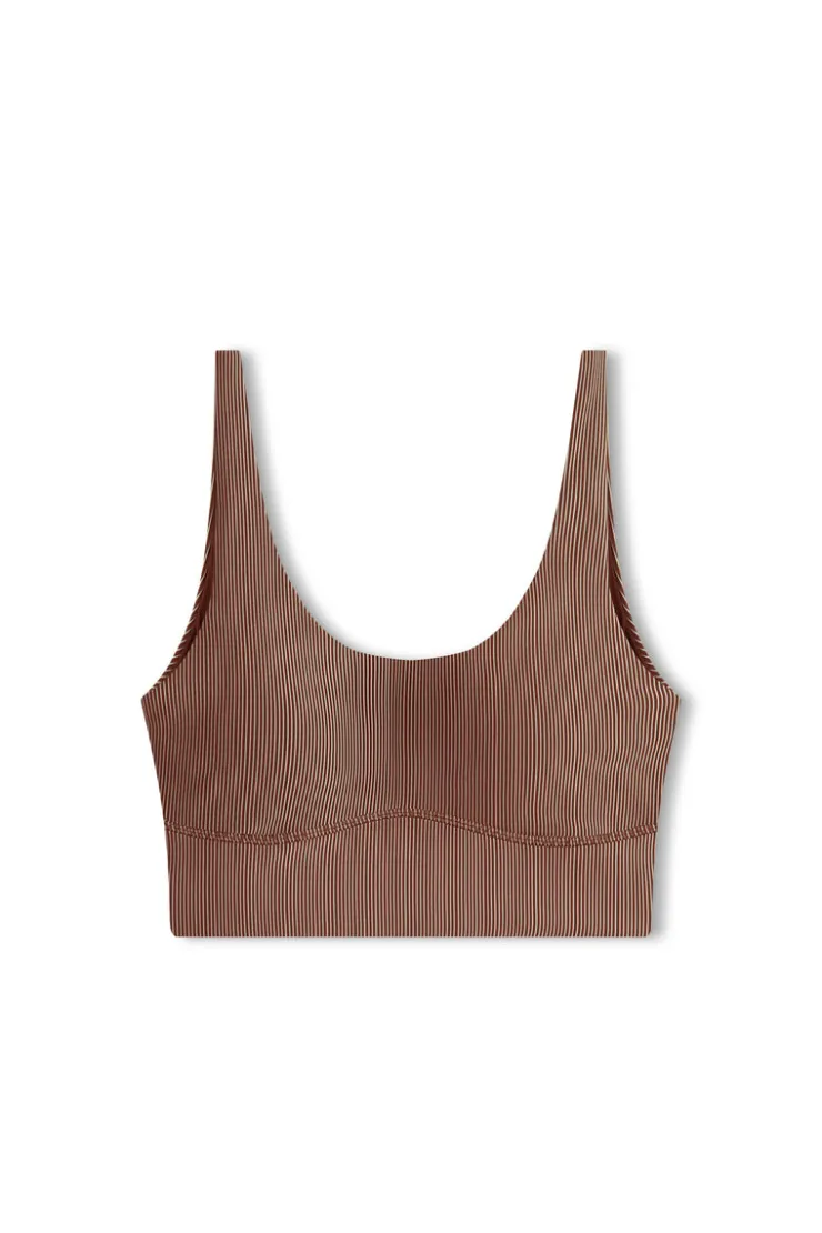Stripe Rib Crop Top - Chocolate^Zulu & Zephyr Store