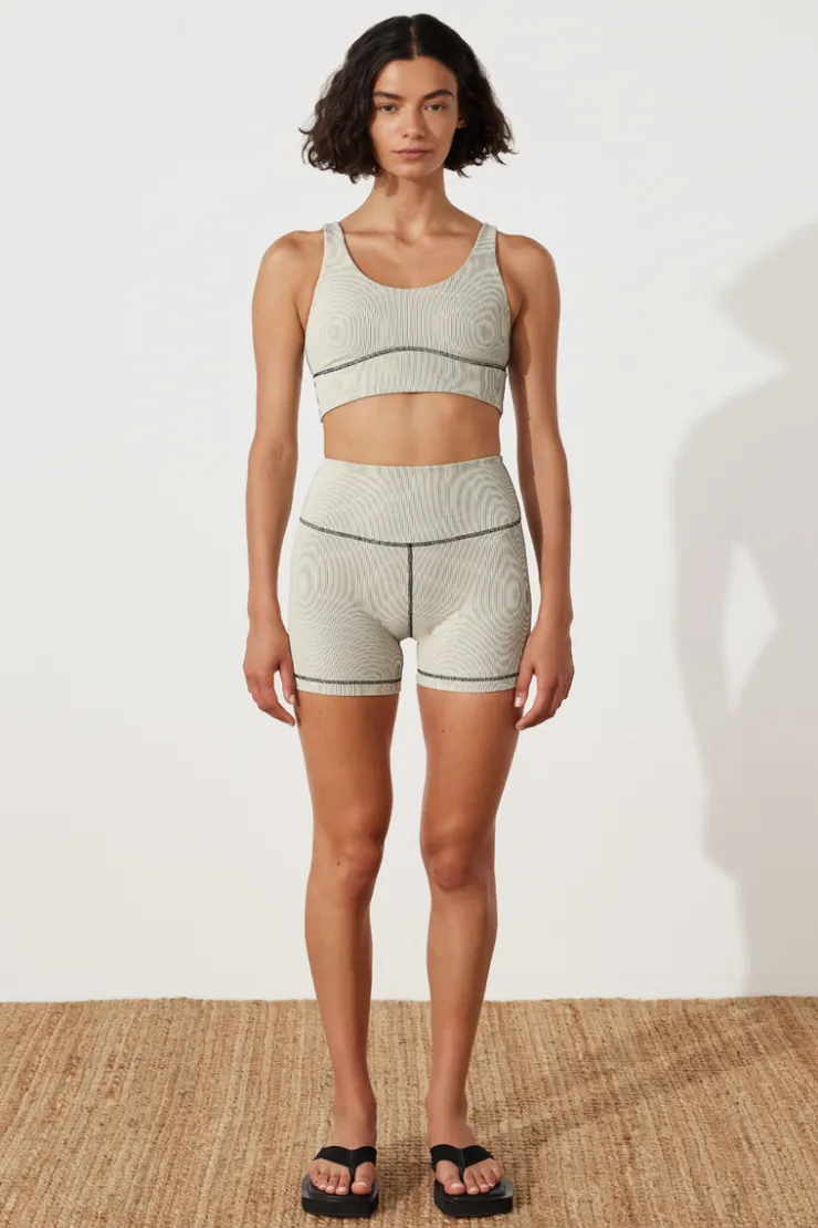 Stripe Rib Crop Top - Coconut^Zulu & Zephyr Clearance