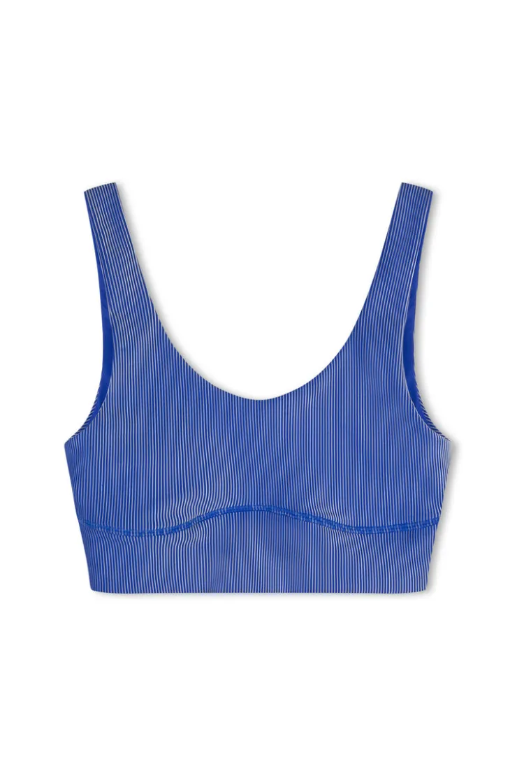 Stripe Rib Crop Top - Dolphin Blue^Zulu & Zephyr Best Sale