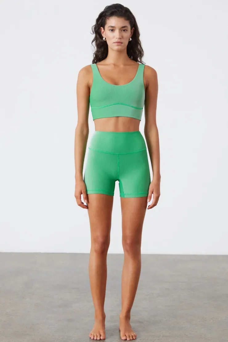 Stripe Rib Crop Top - Parrot Green^Zulu & Zephyr Discount