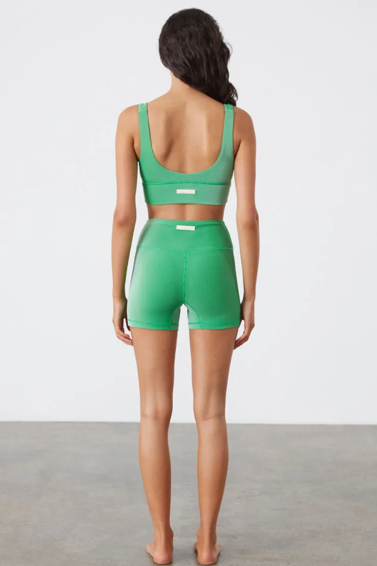 stripe_rib_crop_top__parrot_green_2-1.webp Stripe Rib Crop Top - Parrot Green^Zulu & Zephyr Discount