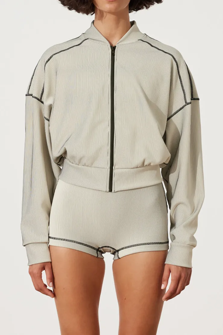Stripe Rib Jacket - Coconut^Zulu & Zephyr Outlet