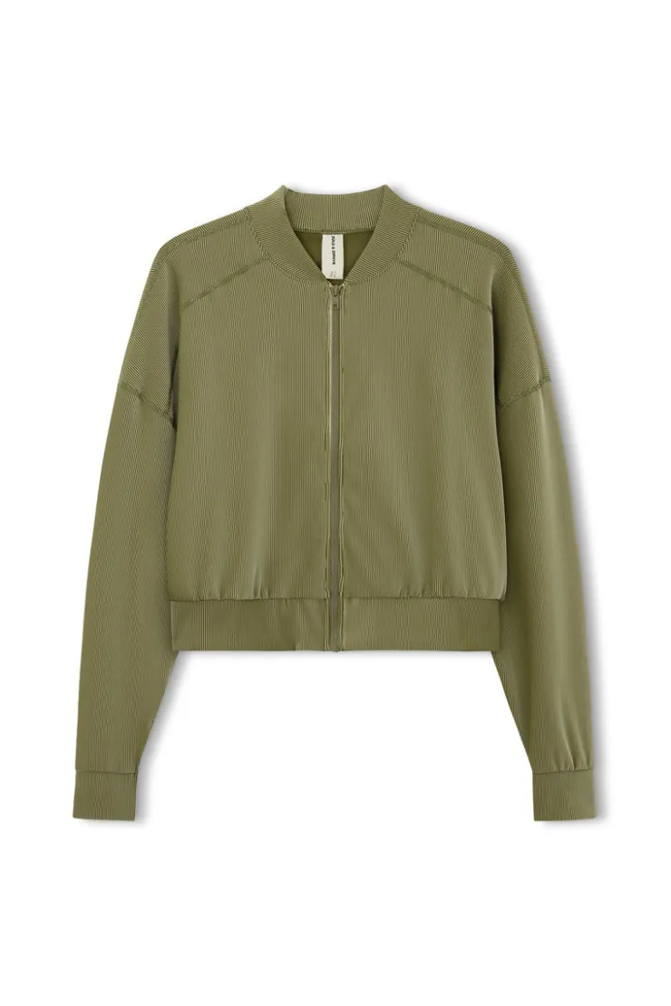 Stripe Rib Jacket - Olive^Zulu & Zephyr Online