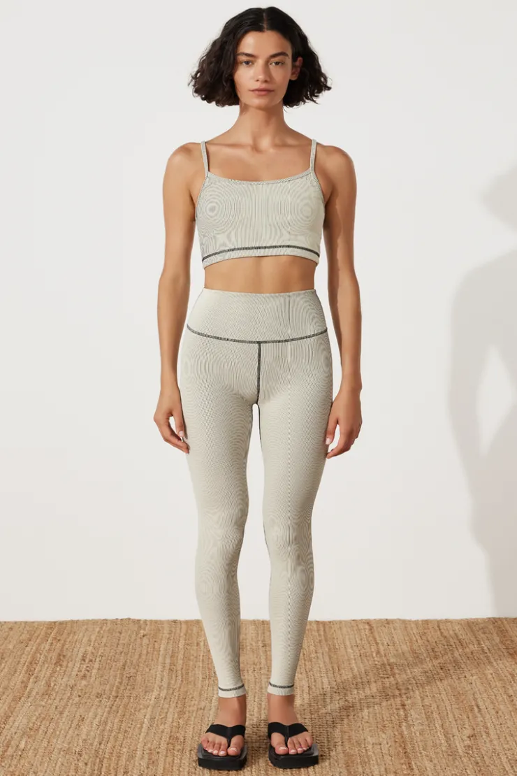 Stripe Rib Legging - Coconut^Zulu & Zephyr Hot
