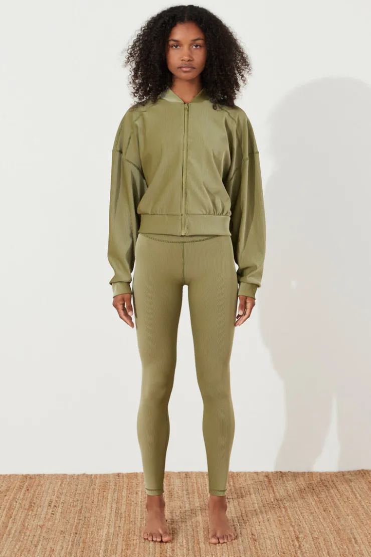 Stripe Rib Legging - Olive^Zulu & Zephyr Discount