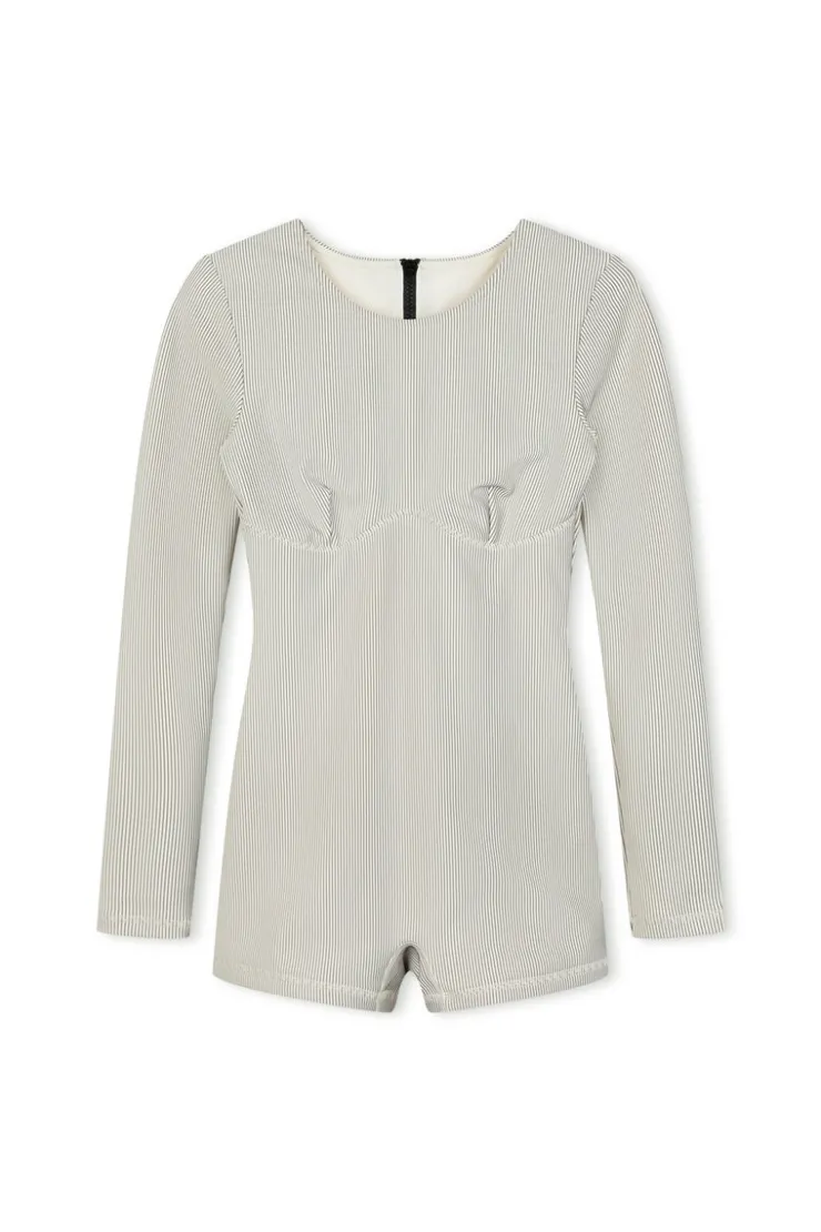 Stripe Rib Long Sleeve One Piece - Coconut^Zulu & Zephyr Sale