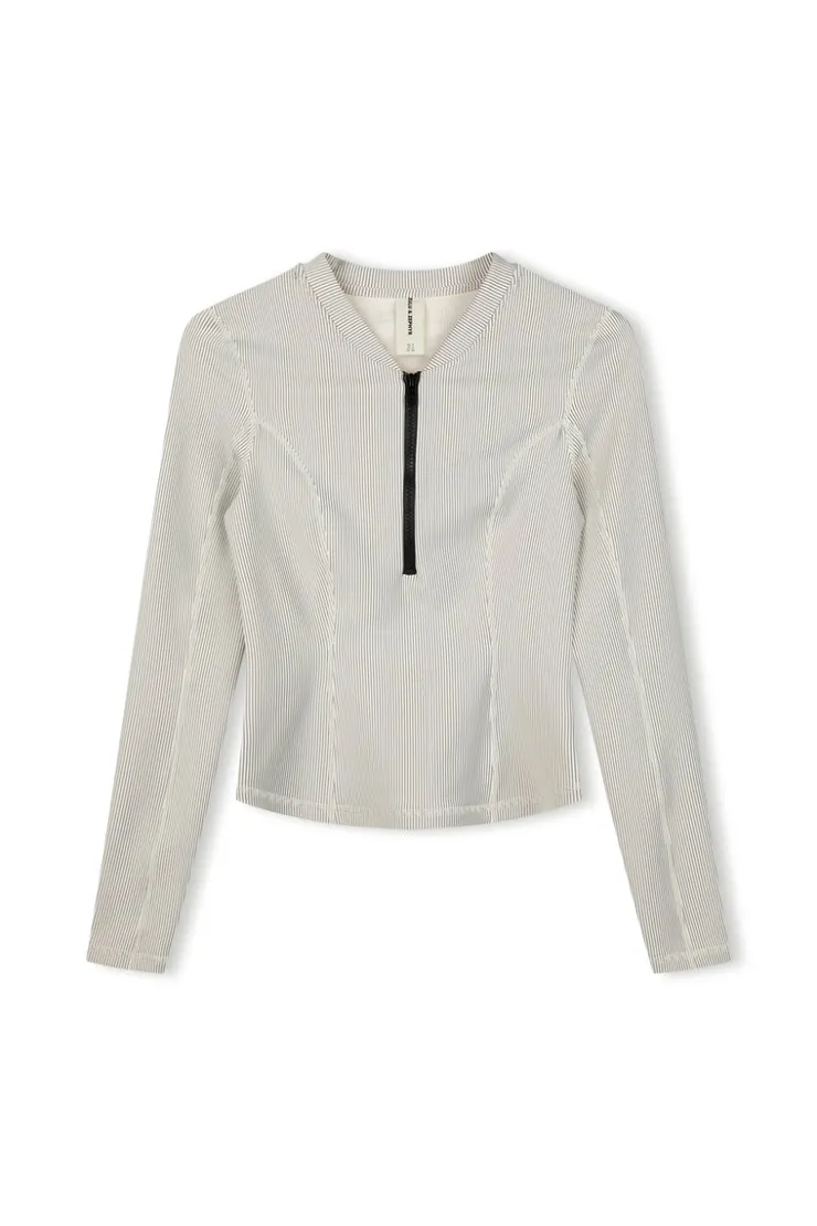 Stripe Rib Long Sleeve Rash Guard - Coconut^Zulu & Zephyr Clearance