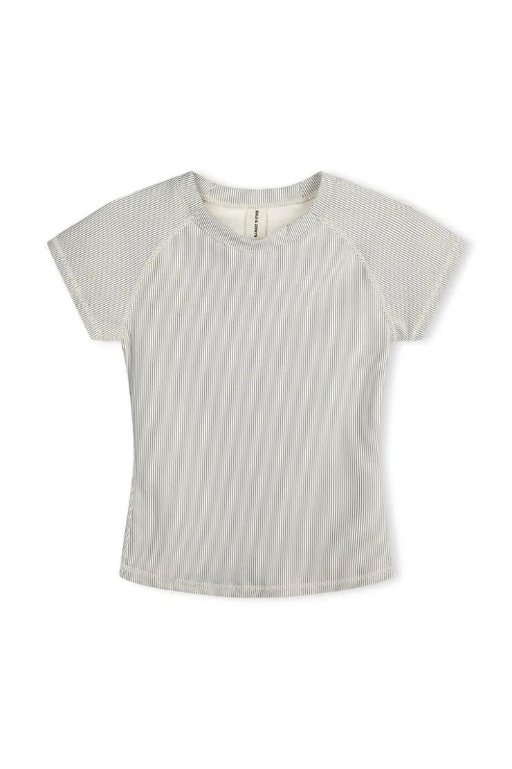Stripe Rib Short Sleeve Rash Guard - Coconut^Zulu & Zephyr Shop