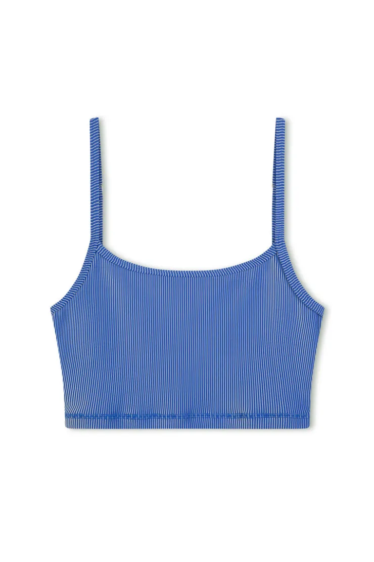 Stripe Rib Singlet - Dolphin Blue^Zulu & Zephyr Cheap