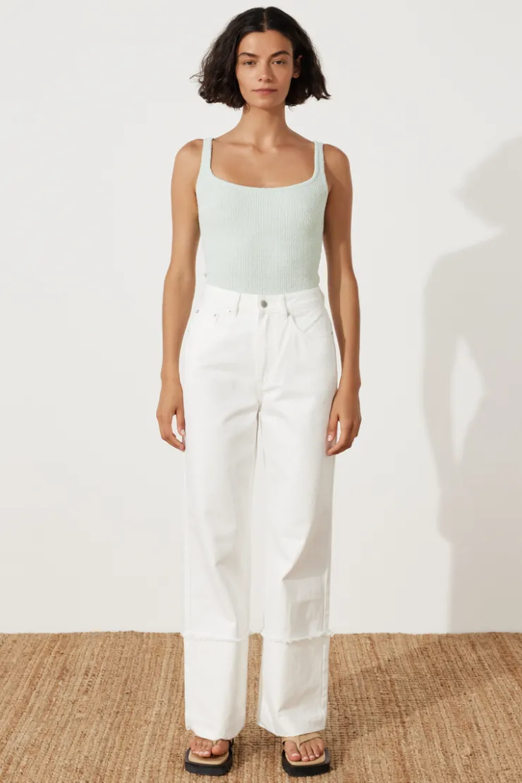White Recycled Cotton Relaxed Straight Jean^Zulu & Zephyr Best