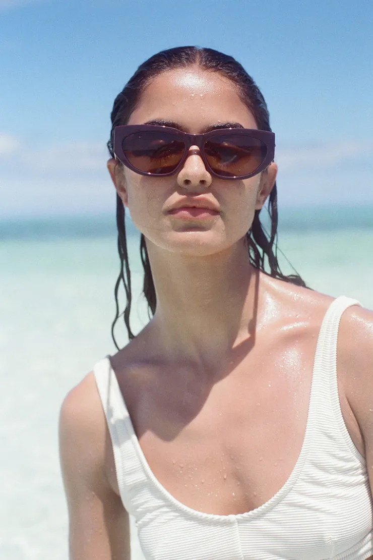 x Local Supply - Oval Sunglasses - Plum^Zulu & Zephyr Hot