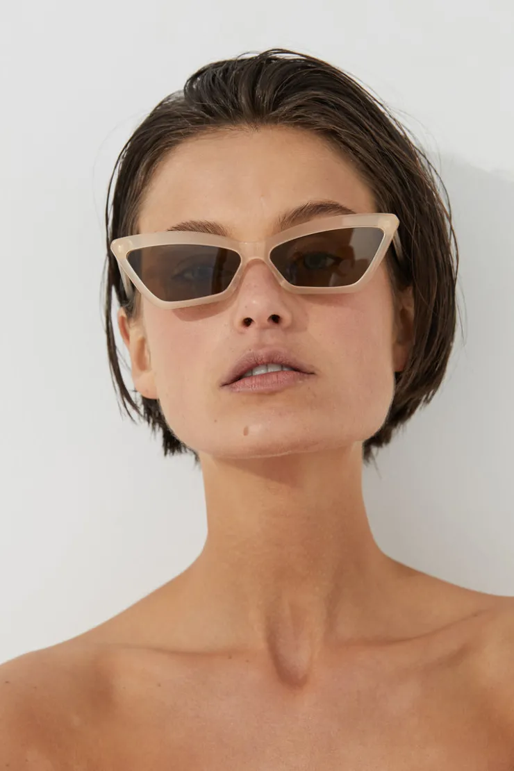 x Local Supply - Slim Cat Eye Sunglasses - Shell^Zulu & Zephyr Fashion